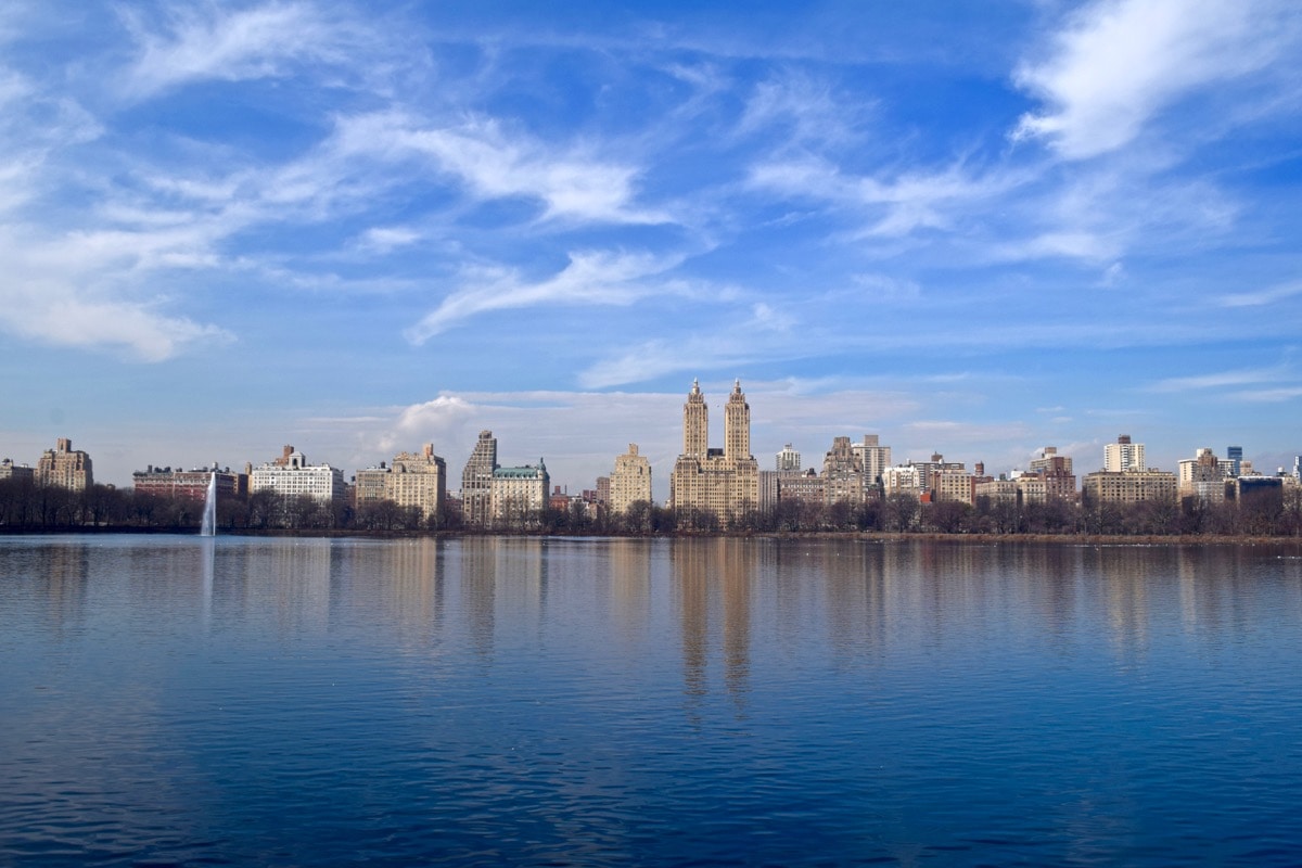 Mirror reflections in Central Park, New York