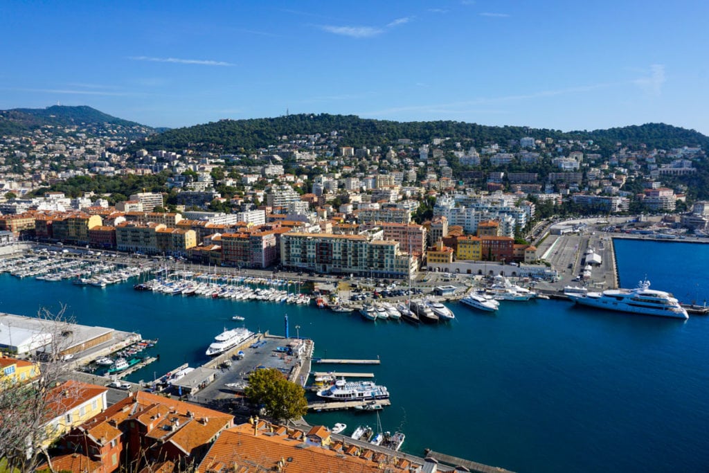 Views of the port from Parc De La Colline Du Chateau