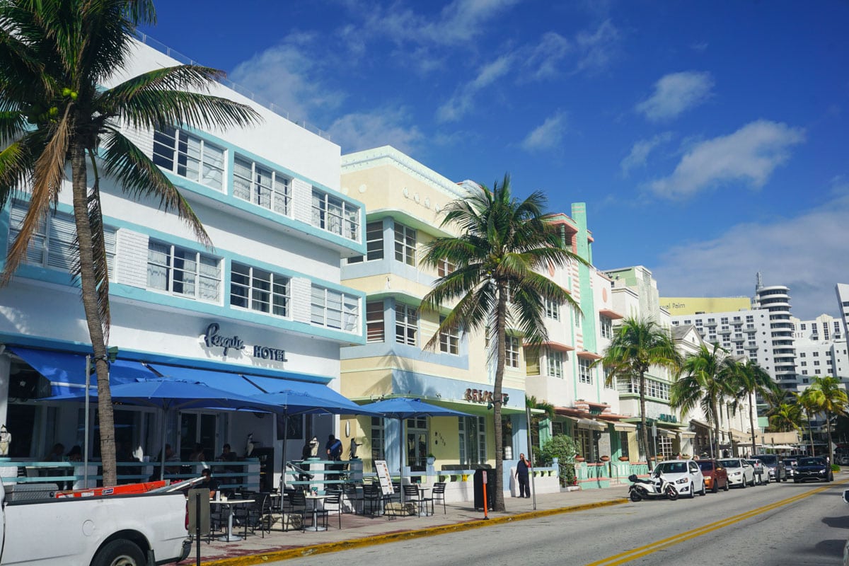 Art Deco buildings on Ocean Drive, Miami 