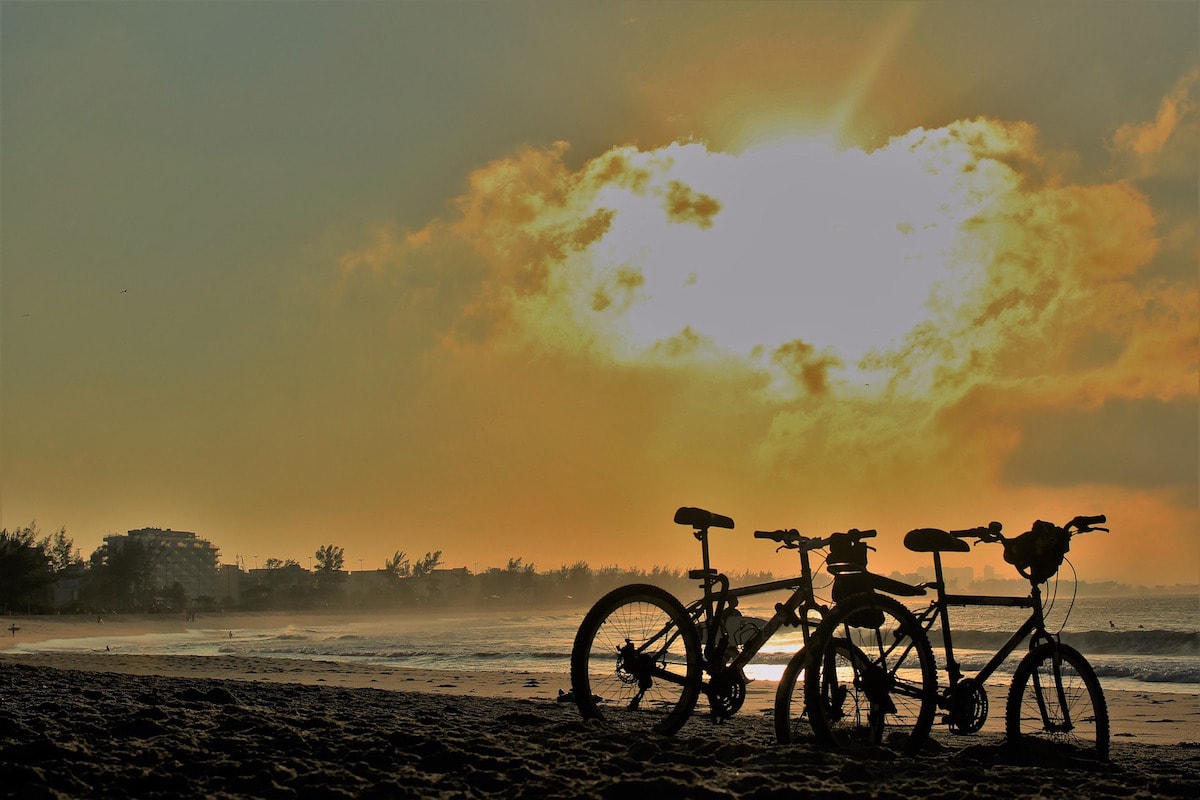 Cycling at sunset