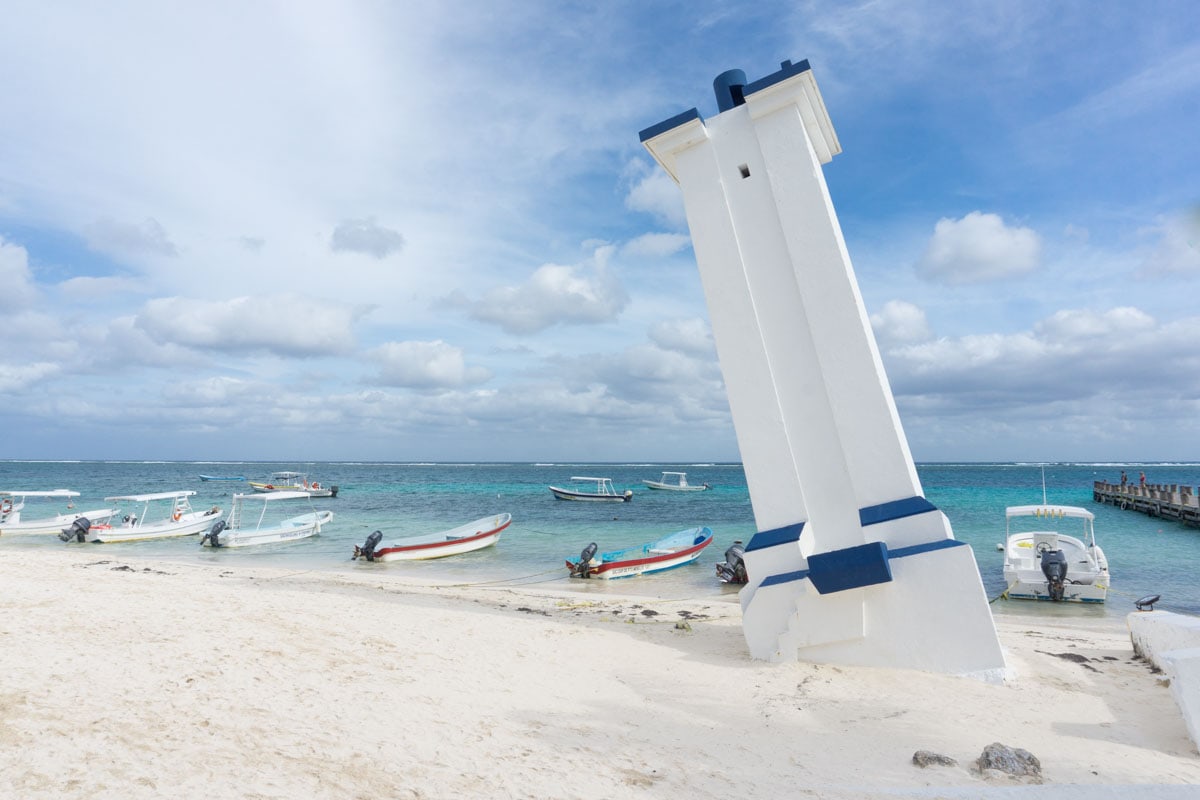 The lighthouse at Puerto Morelos, Mexico