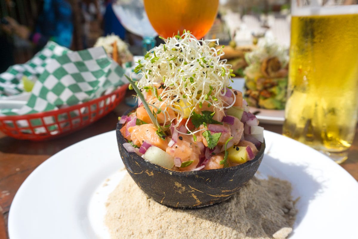 Ceviche at Unico Beach, Puerto Morelos