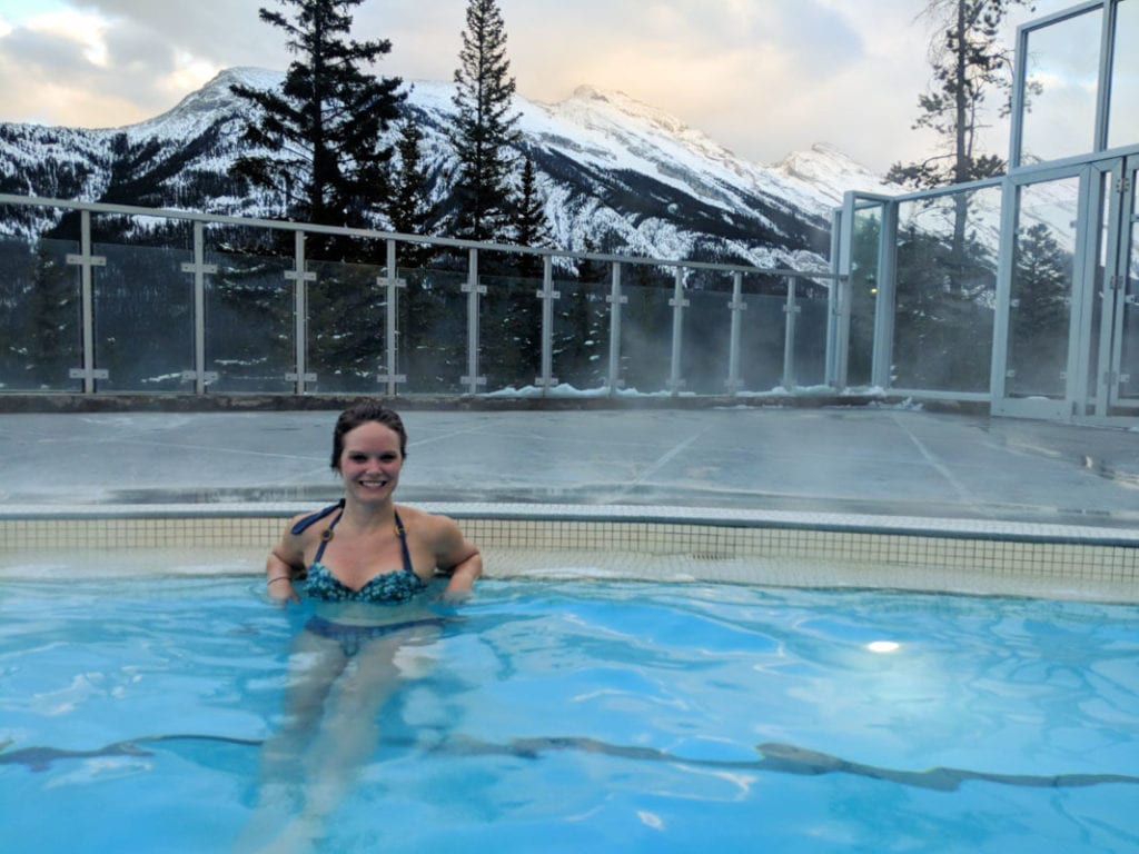 Enjoying the Banff Upper Hot Springs