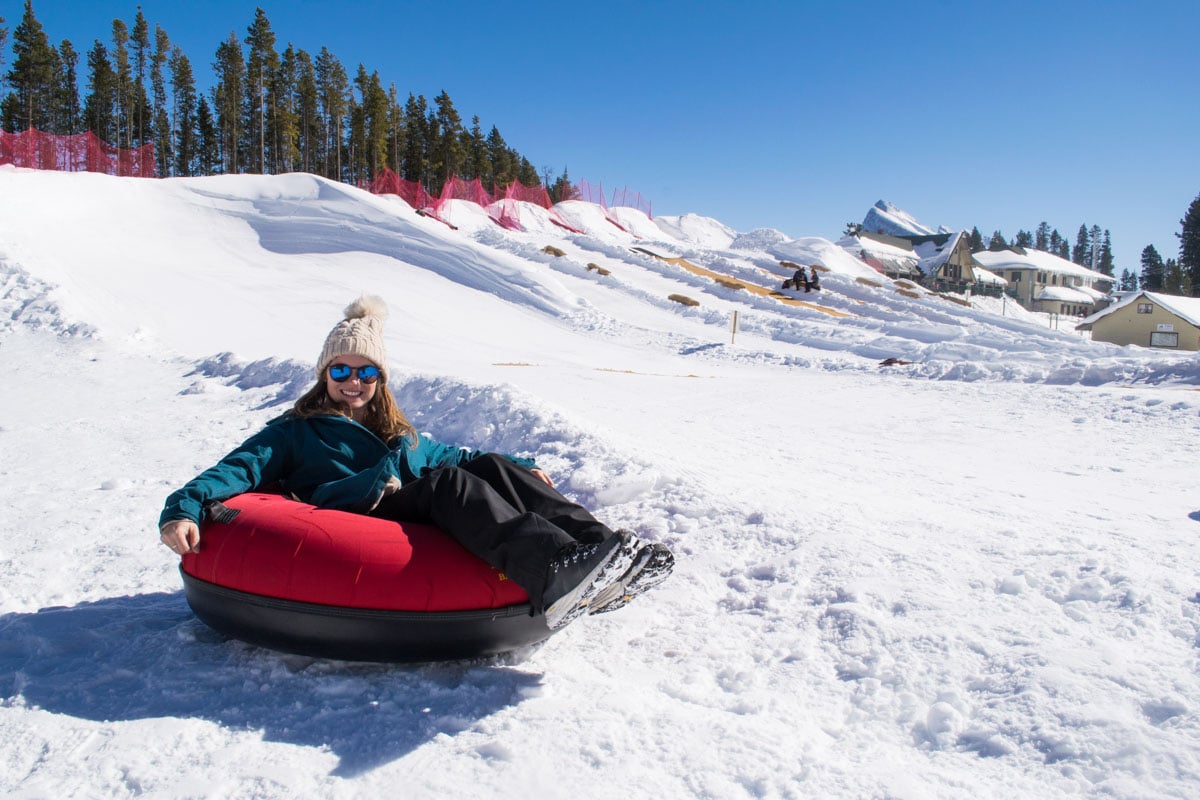 Snow tubing at Norquay