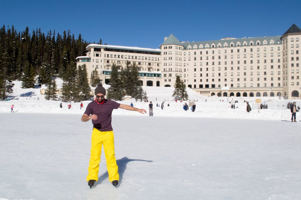 Ice skating at Lake Louise, Alberta