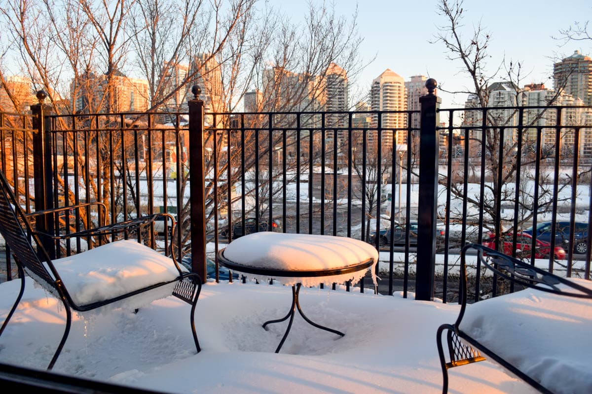 Our balcony at Kensington Riverside Inn, Calgary