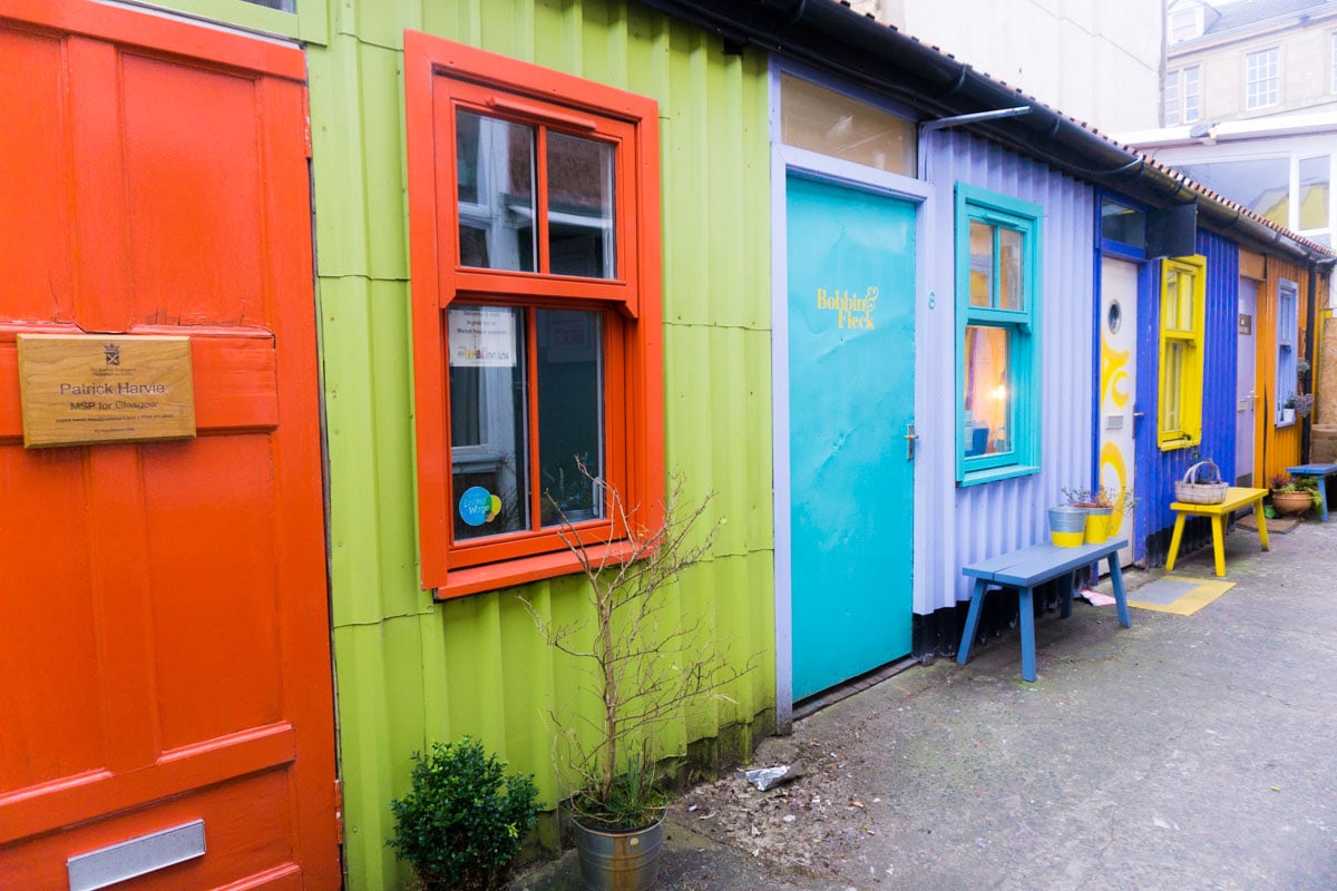 Colourful building in The Hidden Lane, Glasgow