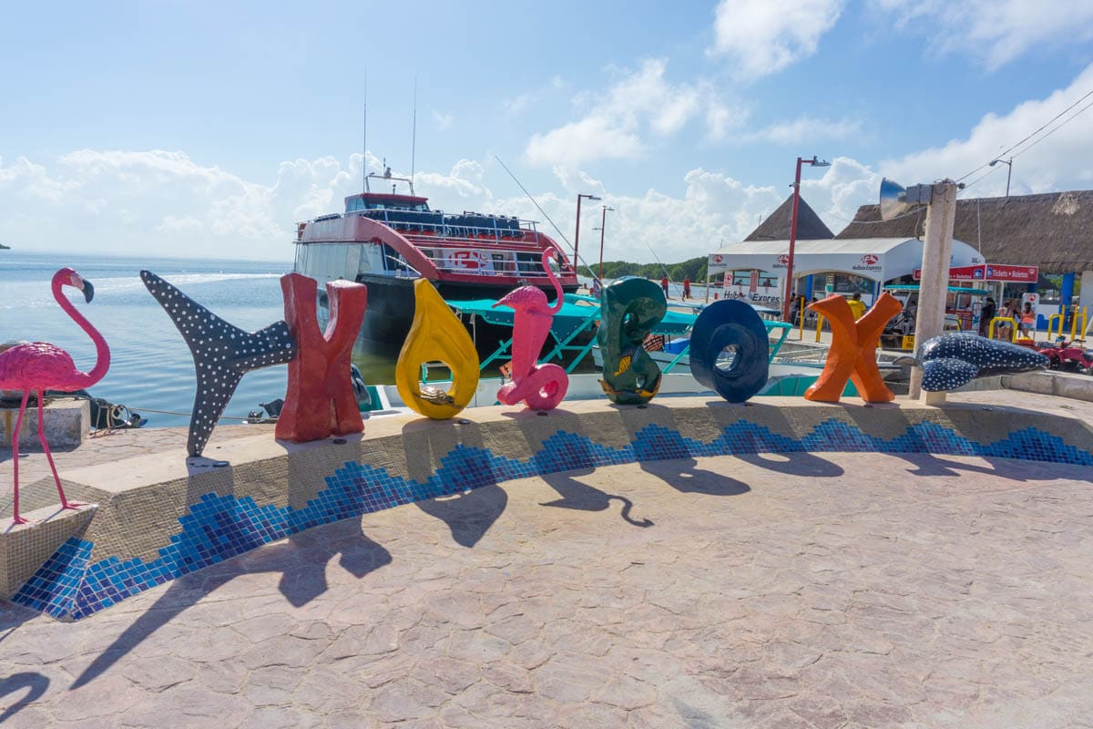 Holbox sign by the ferry port