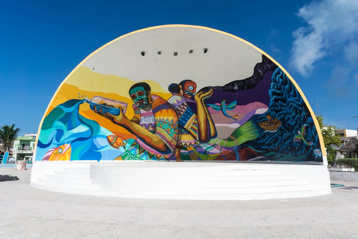 Stage in the main square on Isla Holbox, Mexico