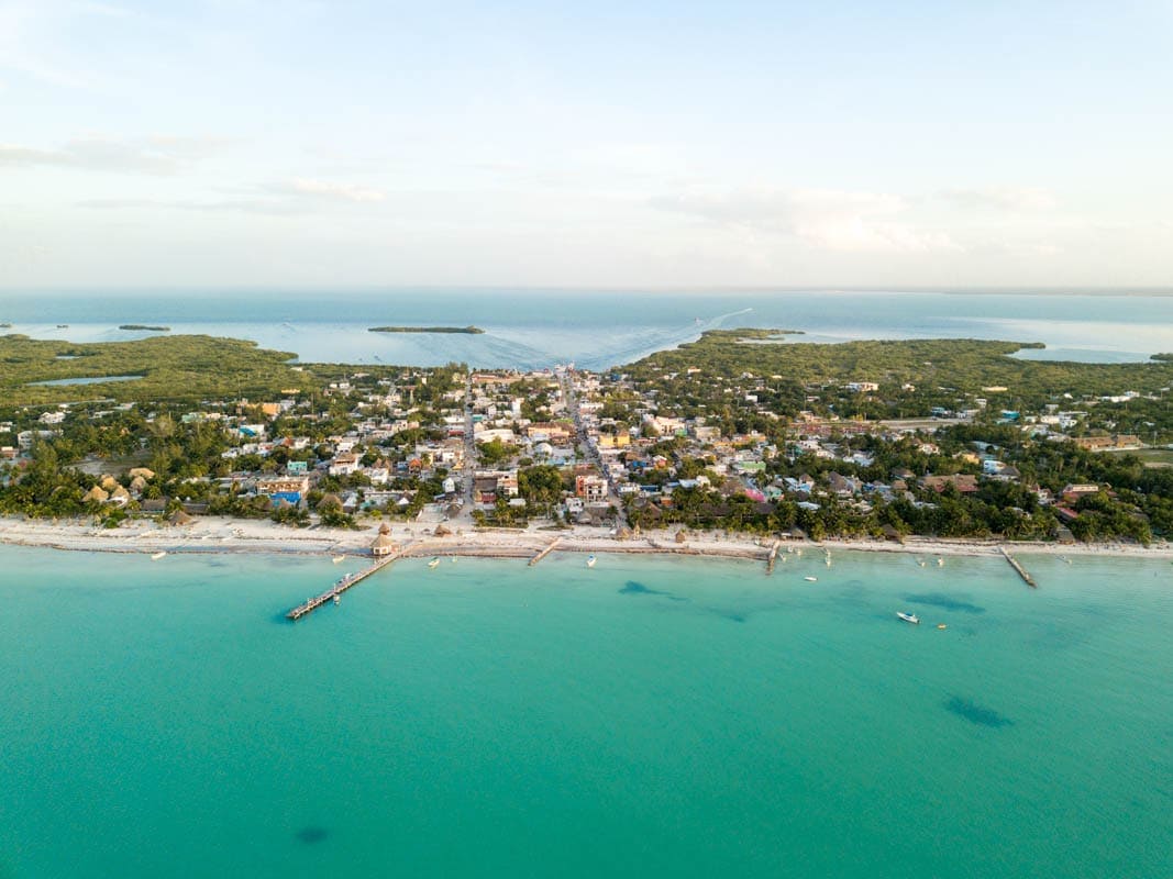 Incredible aerial views over Isla Holbox