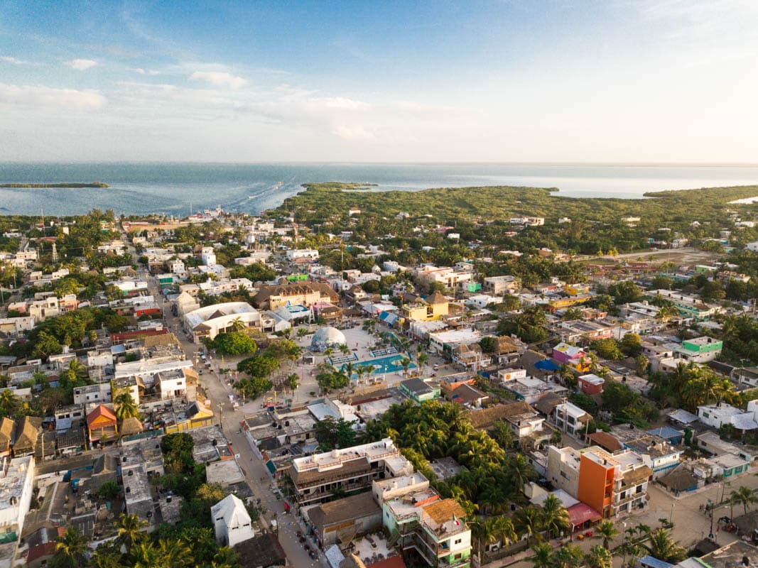 Incredible aerial views over Isla Holbox