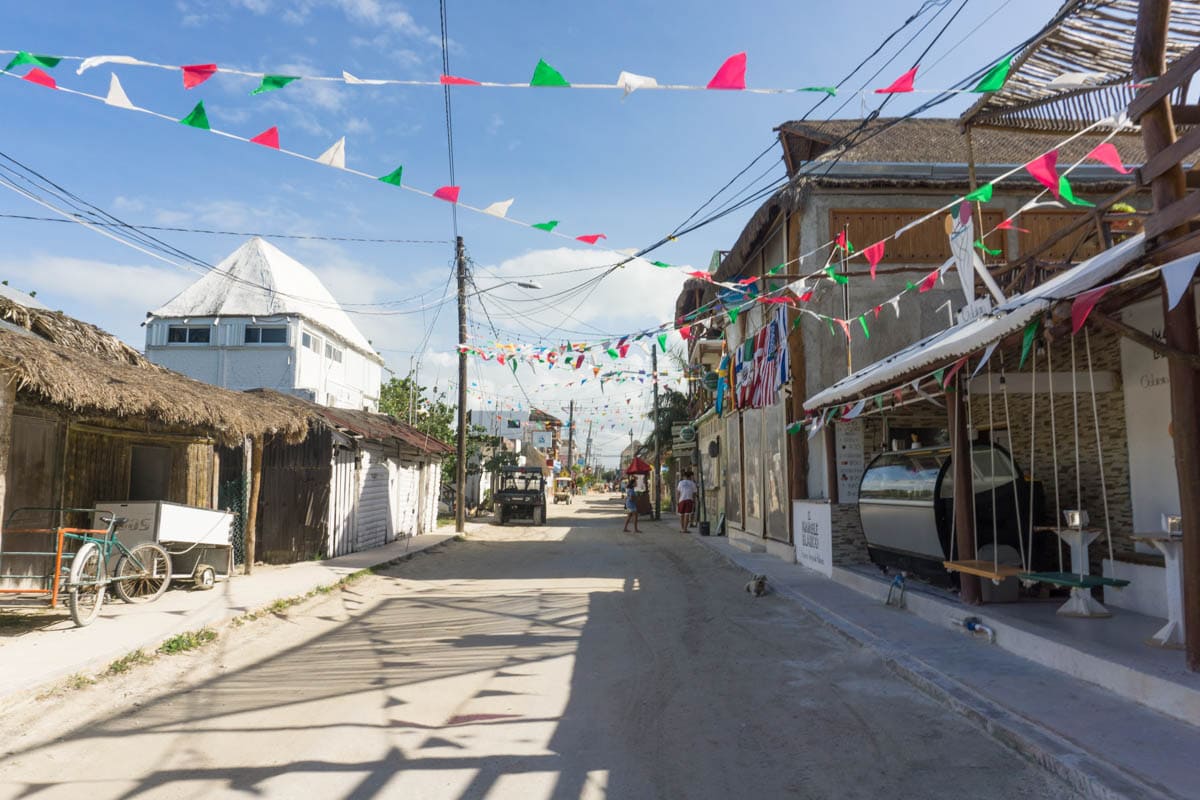 Sandy streets on Isla Holbox, Mexico