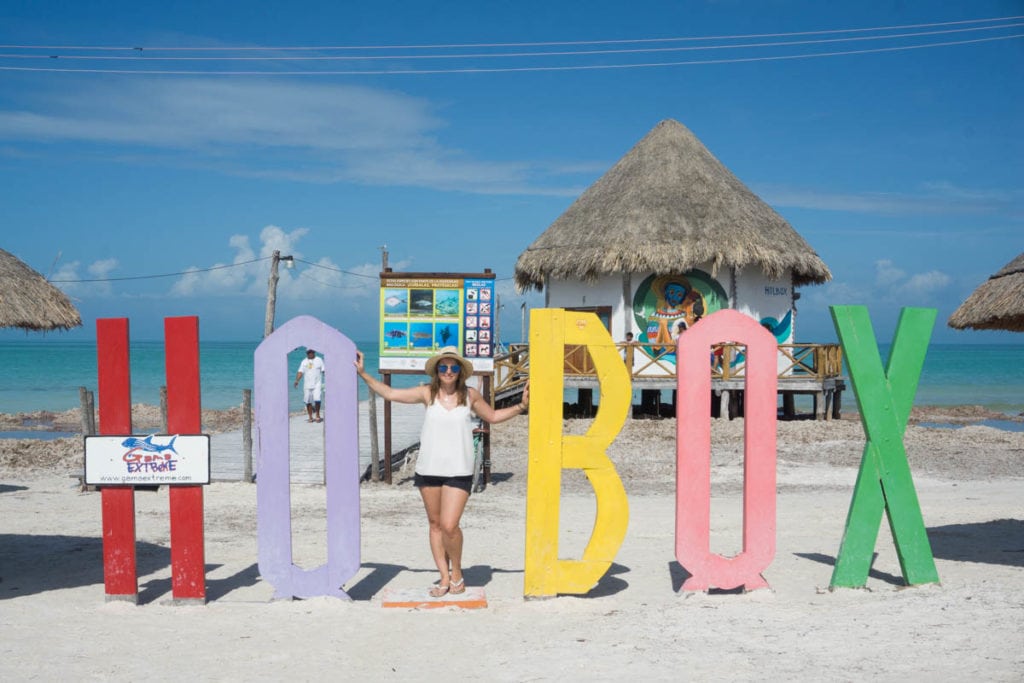 Holbox sign by the pier