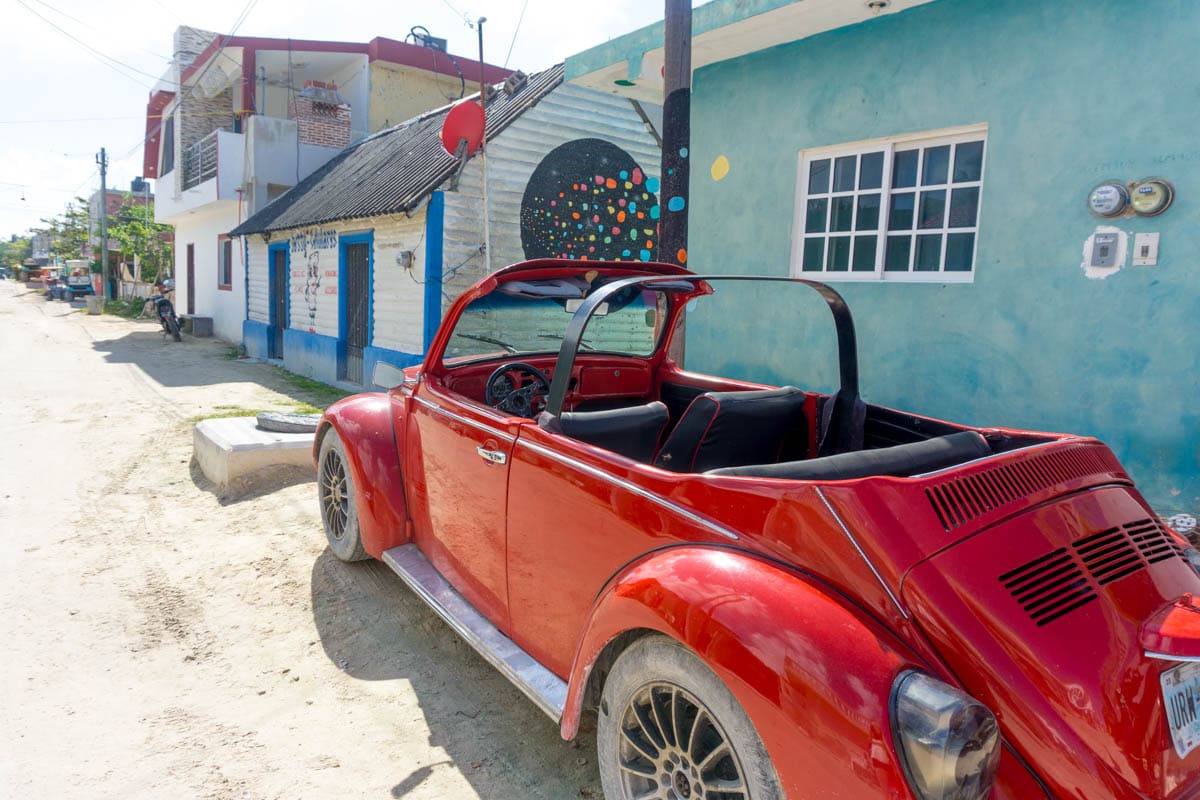 Colourful street art on Isla Holbox, Mexico