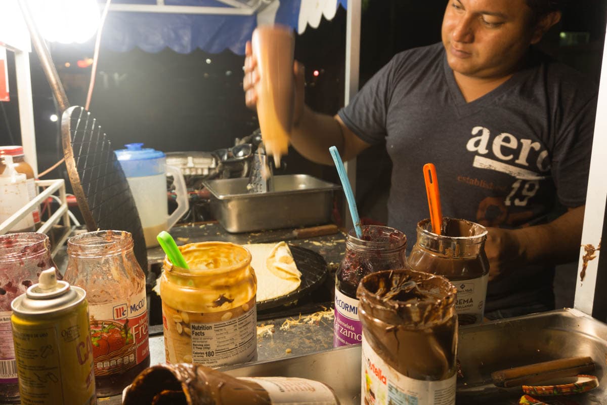 Marquesitas in the main square on Isla Holbox