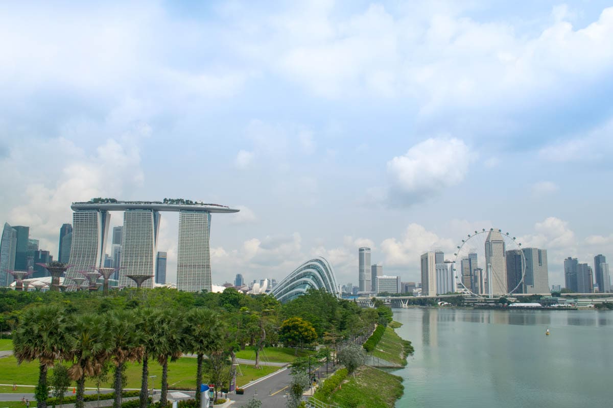 Beautiful views of Singapore from Marina Barrage