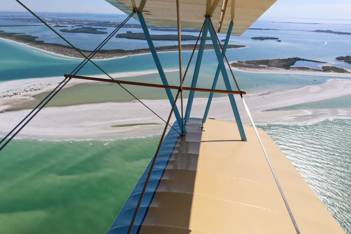 Biplane ride in St Petersburg, Florida