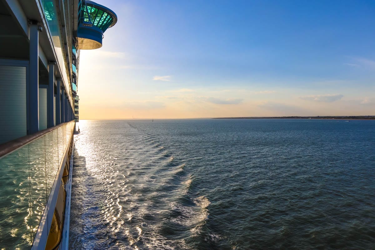 Sunset views from our balcony on Royal Caribbean Independence Of The Seas