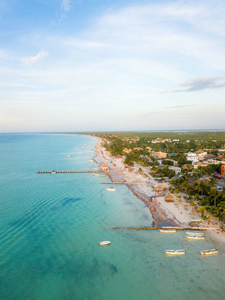 Aerial views of Isla Holbox, Mexico