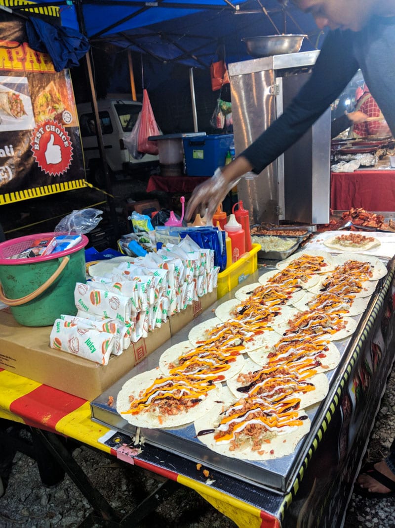 Food at Temoyang Night Market in Cenang, Langkawi