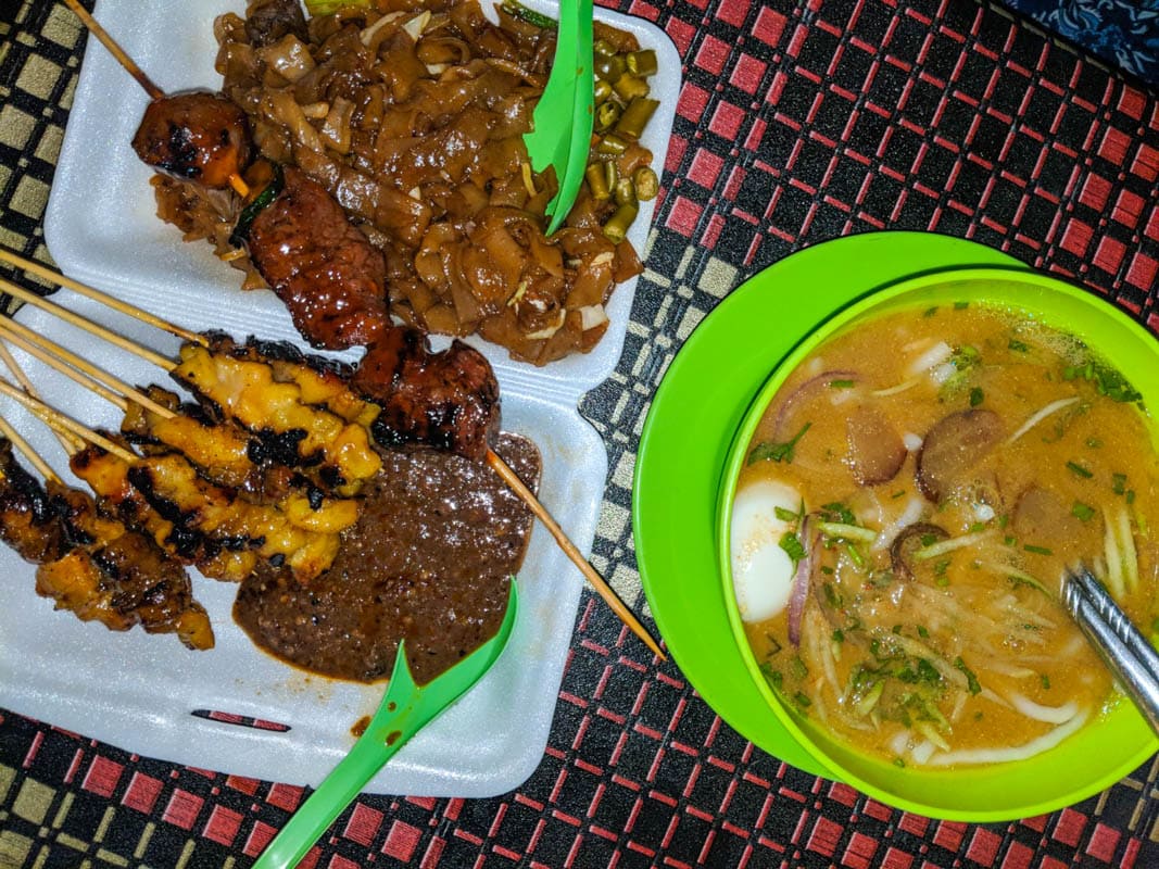 Food at Temoyang Night Market in Cenang, Langkawi