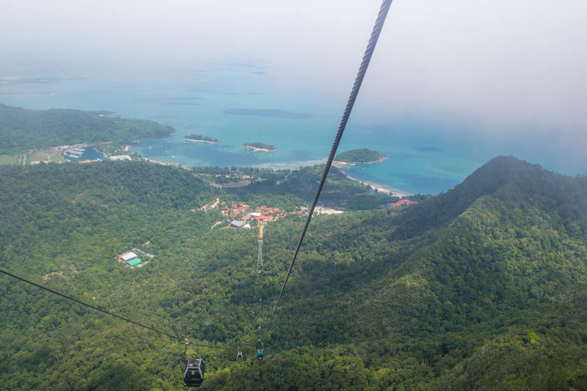 Looking down from the Langkawi SkyCab Cable Car 