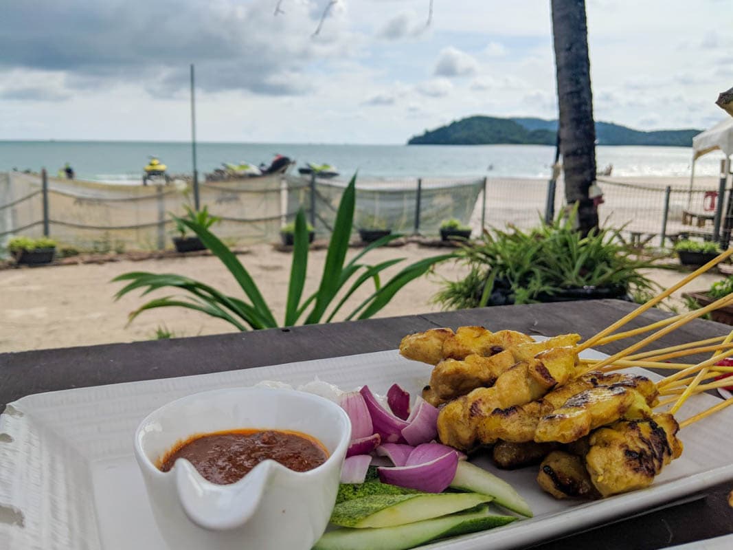 Food at one of Cenang Beach's bars in Langkawi