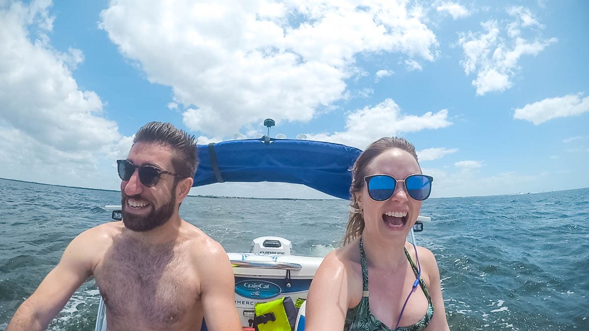 On a 2-seater catamaran in Florida (KeyMission 170)