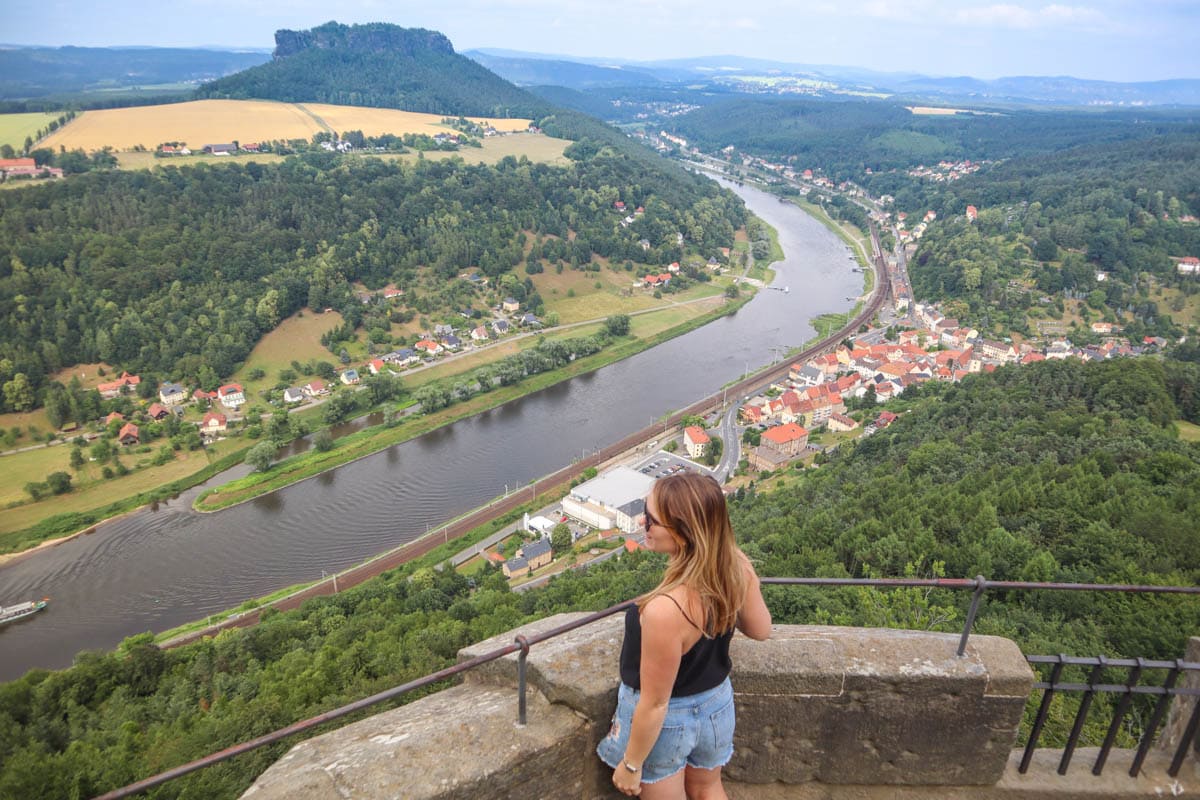 Enjoying the view from Königstein Fortress, Saxon Switzerland