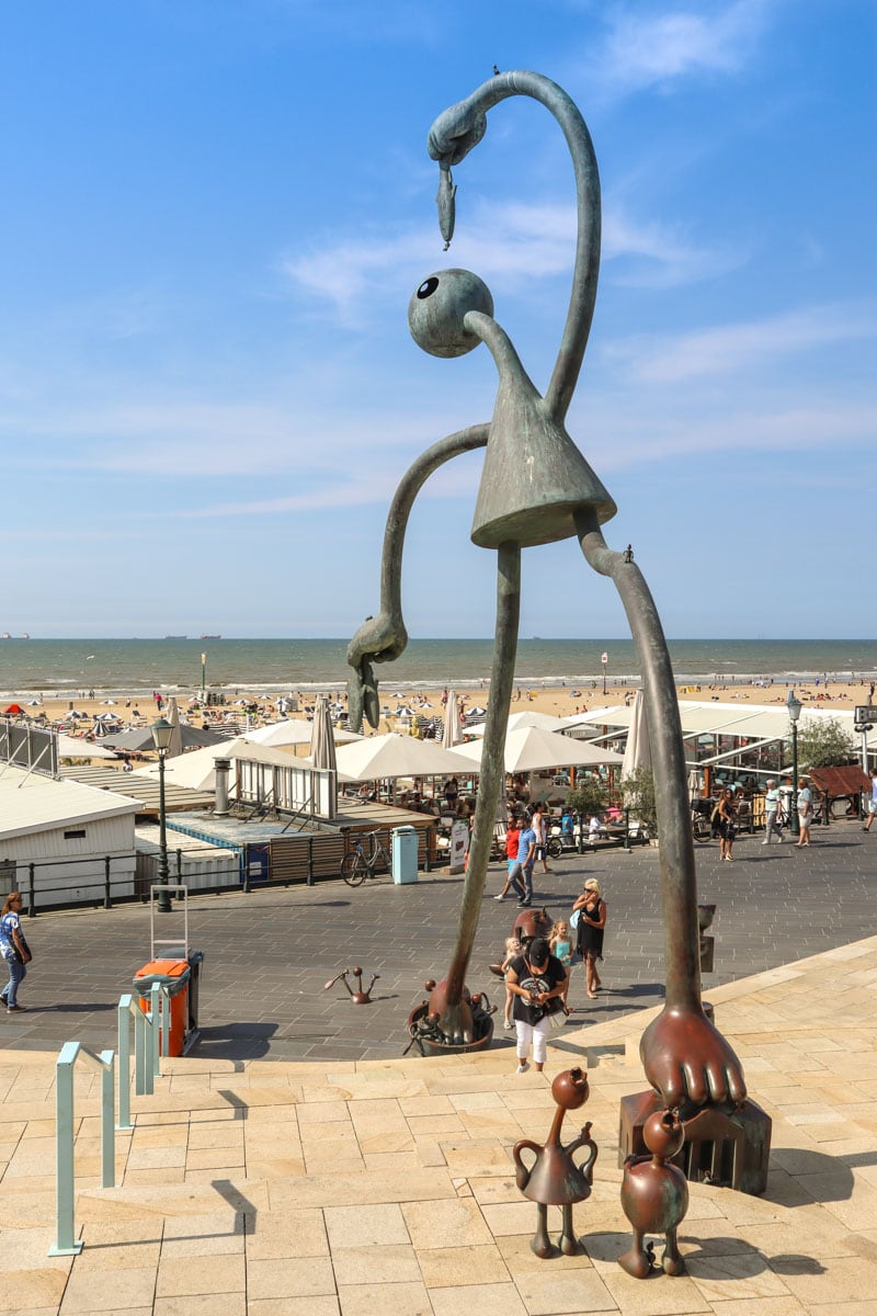 Tom Otterness sculptures on Scheveningen Beach
