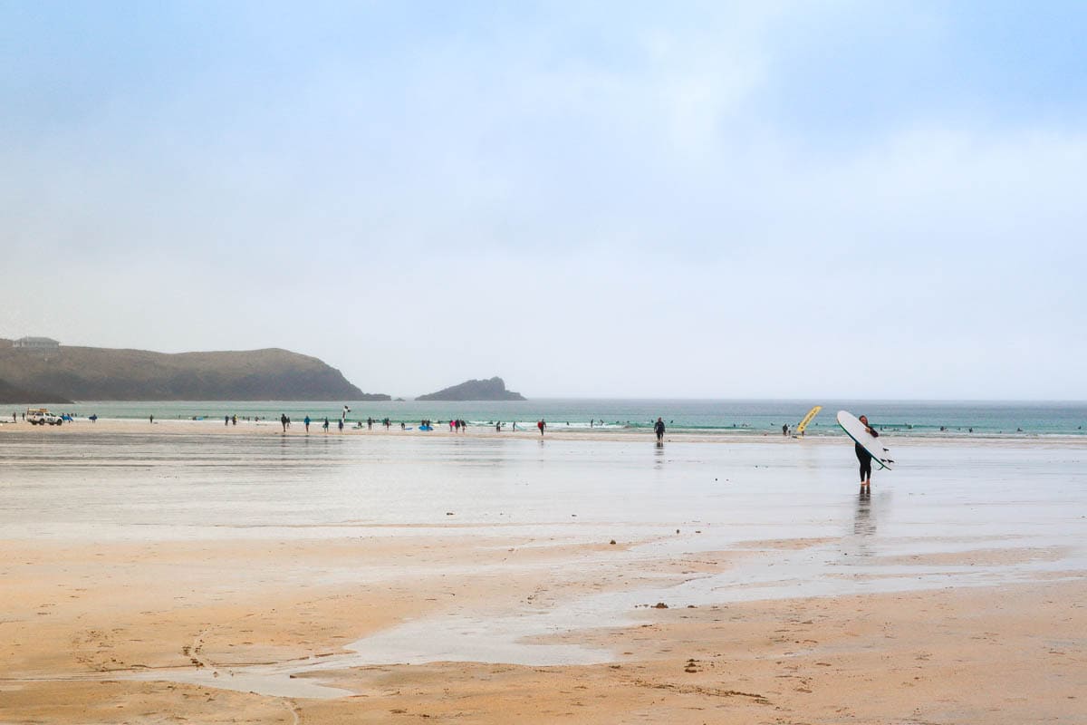 Surf time on Fistral Beach, Boardmasters 2018