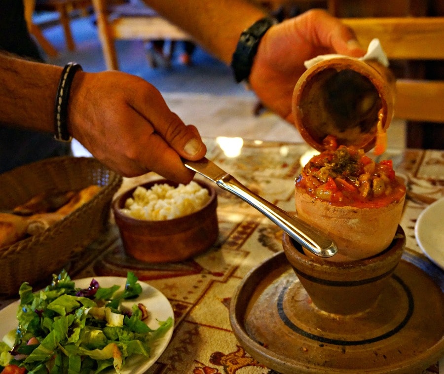 Pottery kebab, Cappadocia, Turkey