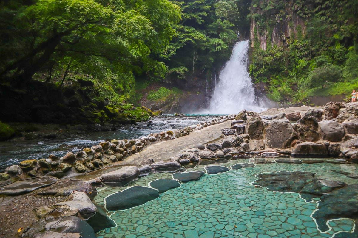 Hot springs at the end of Kawazu Seven Falls, Izu Peninsula, Japan