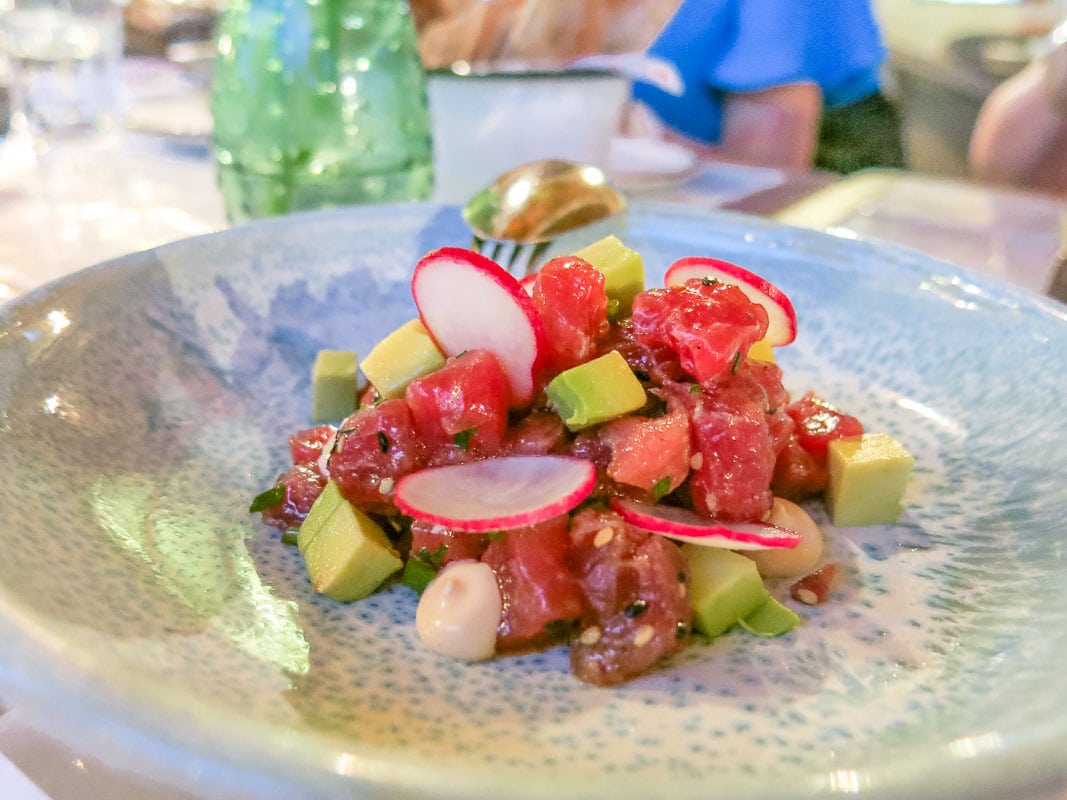 Tuna ceviche at Spiler Beach Club