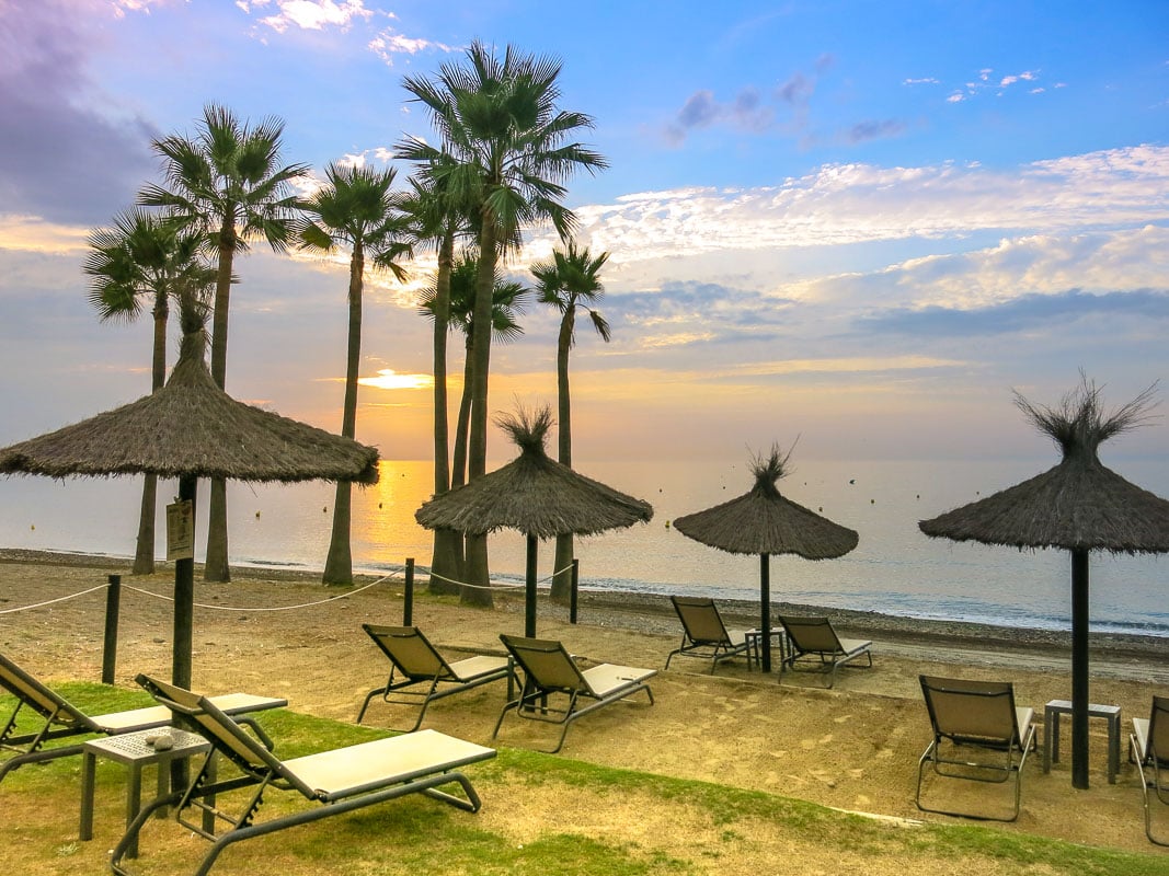 Sunrise on the beach at Kempinski Hotel Bahia, Spain