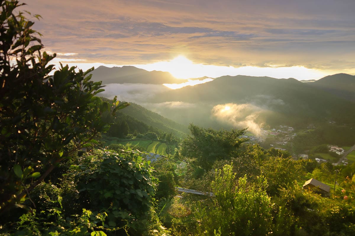 An amazing sunset from Takahara Lodge makes this a top pick for my Wakayama travel guide