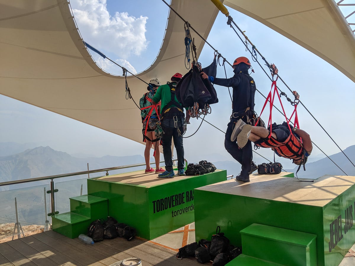 The world's longest zipline in the Jebel Jais Mountains, Ras Al Khaimah