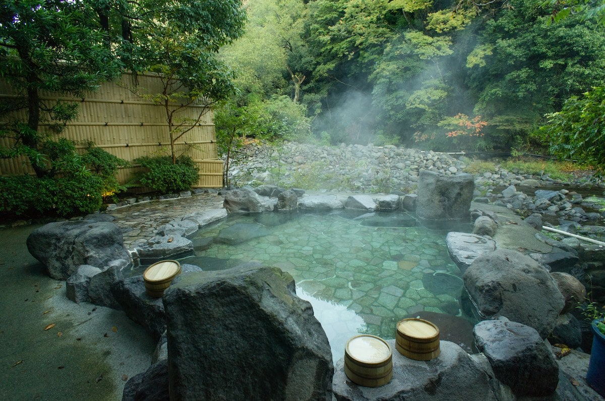 Natural hot spring bath (onsen), Hakone, Japan