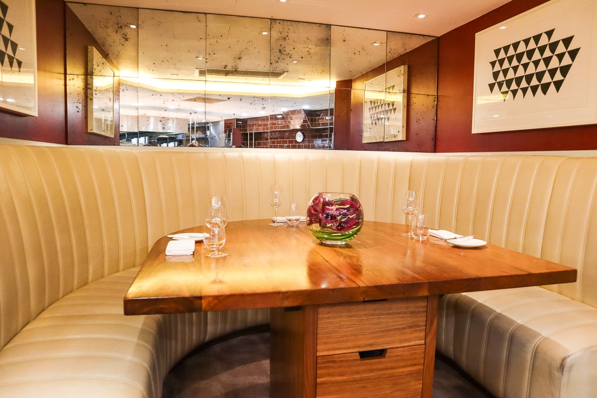 Chef's kitchen table at Petrus Restaurant London