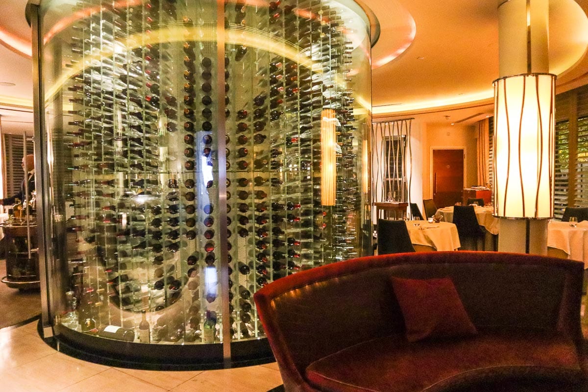 The impressive wine centrepiece at Petrus Restaurant, London