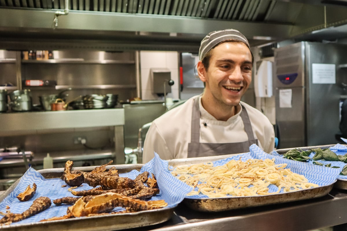 Meeting the chefs on a kitchen tour at Petrus Restaurant London