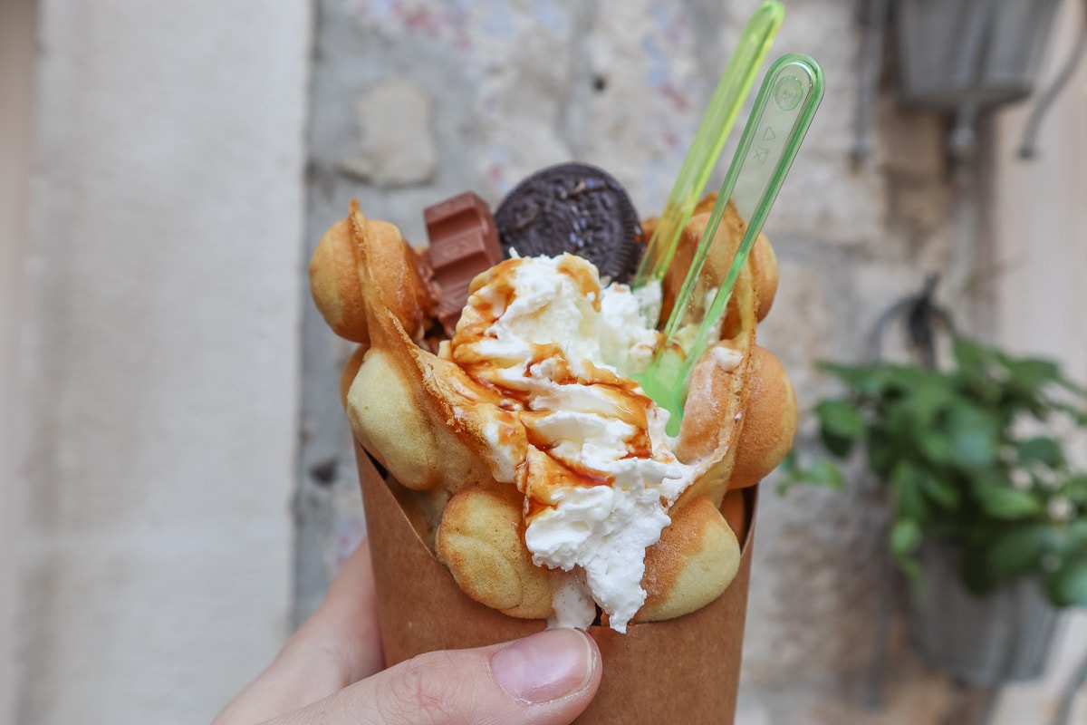 Bubble waffle in Split, Croatia