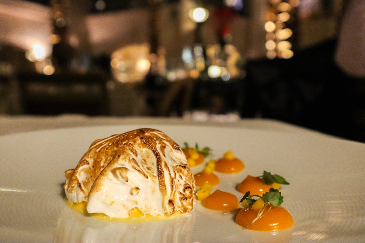 Baked alaska at the Winter Garden Restaurant, London