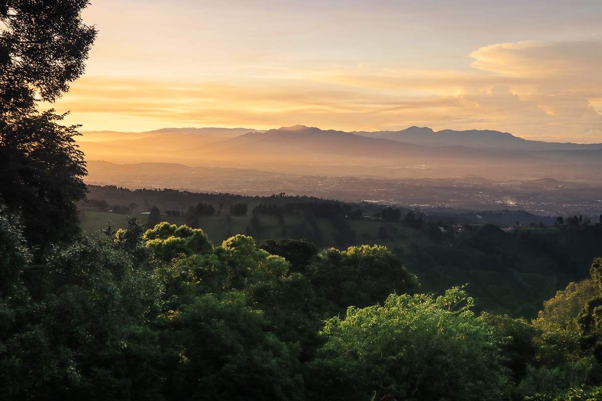 Sunrise from Chayote Lodge, Naranjo, Costa Rica