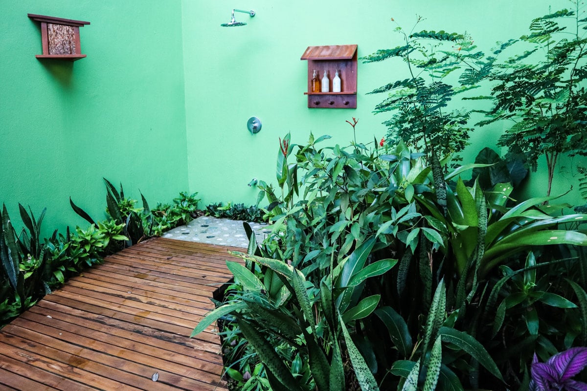 Outdoor shower at Lapa Rios, Costa Rica