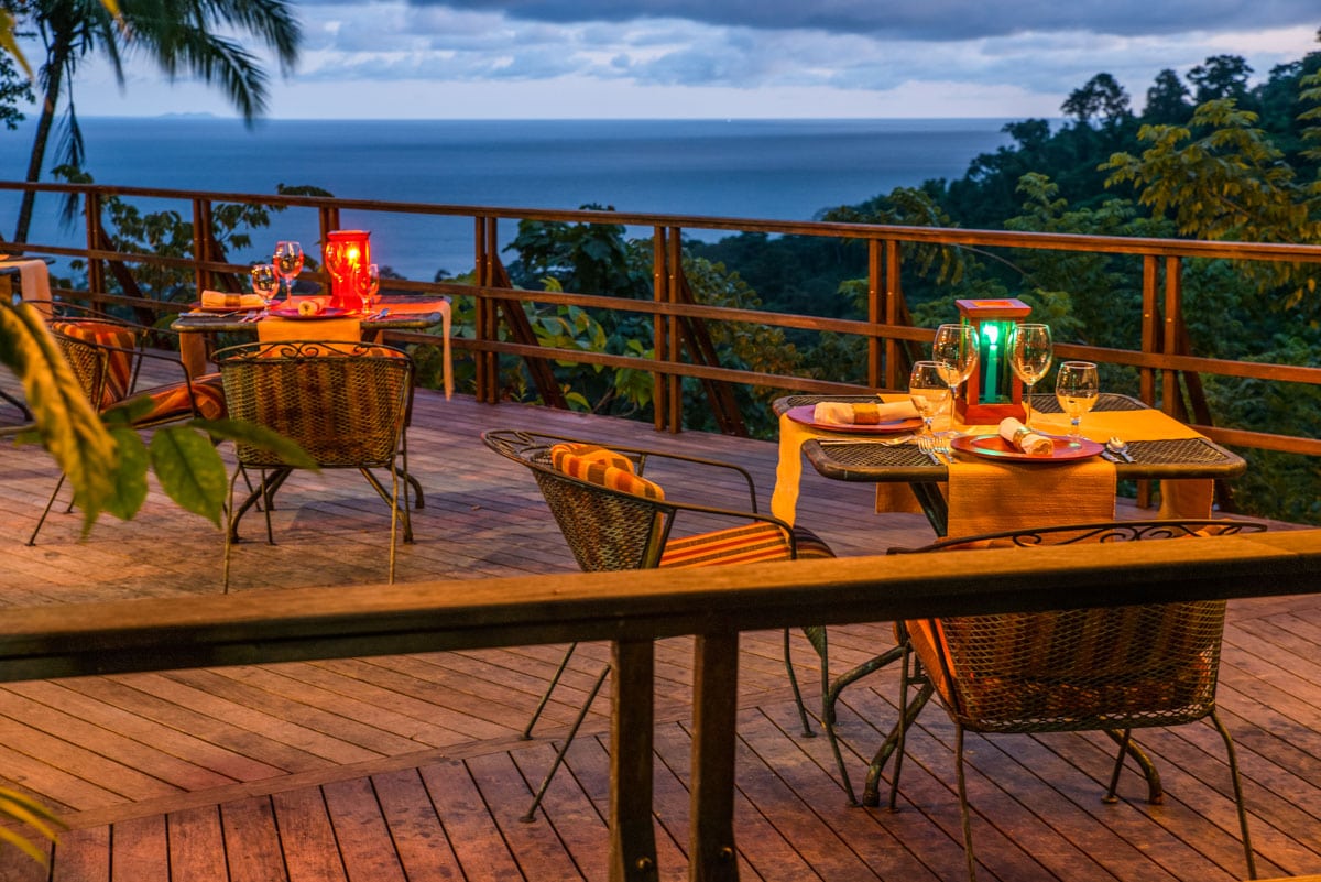 Restaurant terrace at Lapa Rios, Costa Rica