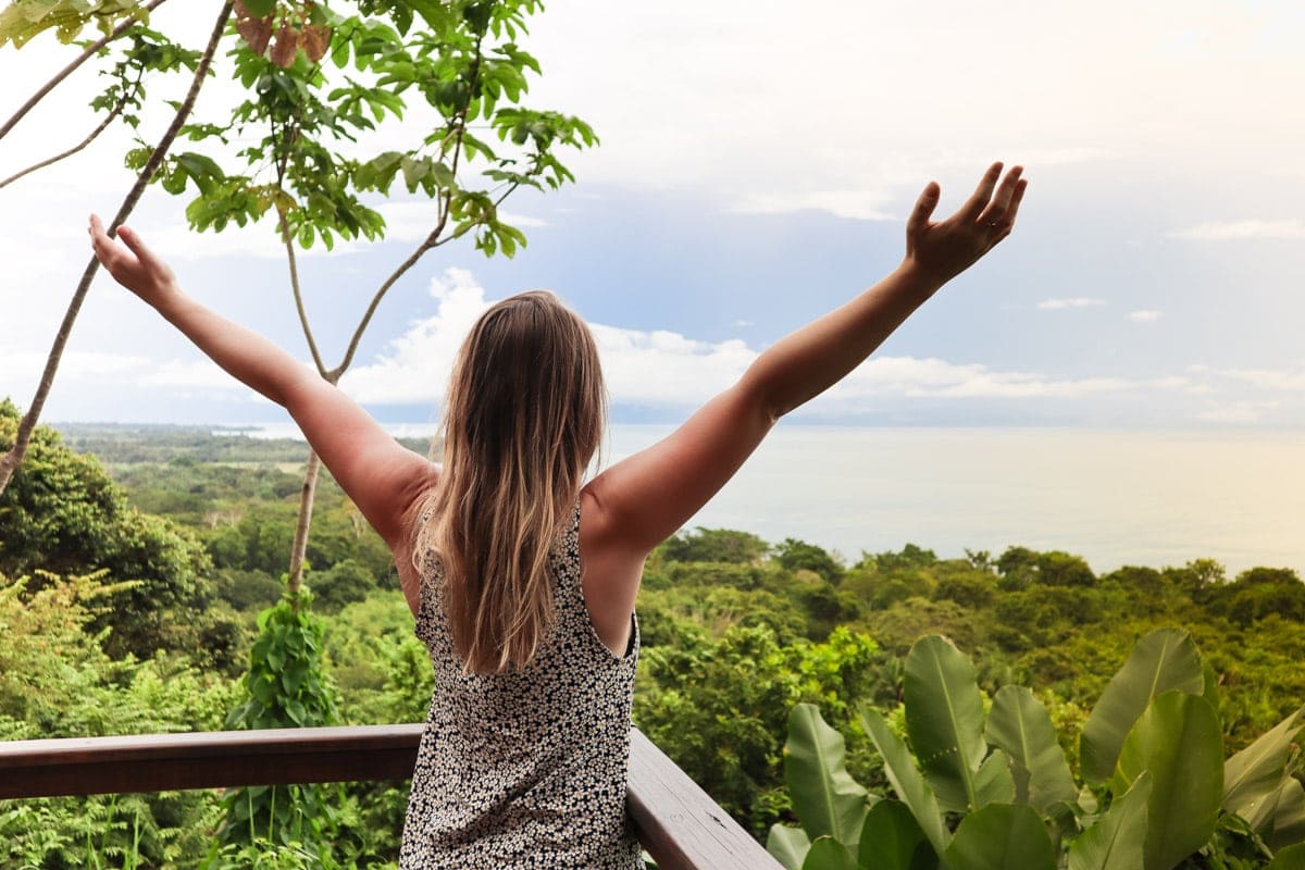 Enjoying the views from my terrace at Lapa Rios, Costa Rica