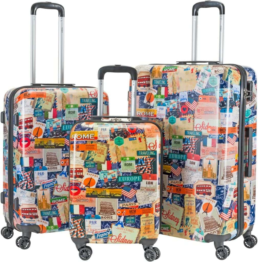 Flight Knight travel themed luggage set