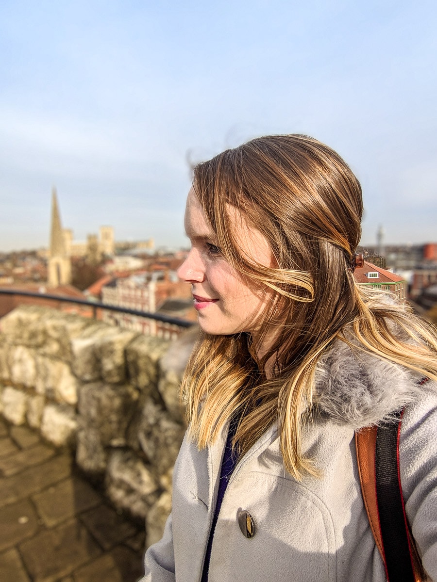 Enjoying the views from Clifford's Tower, York