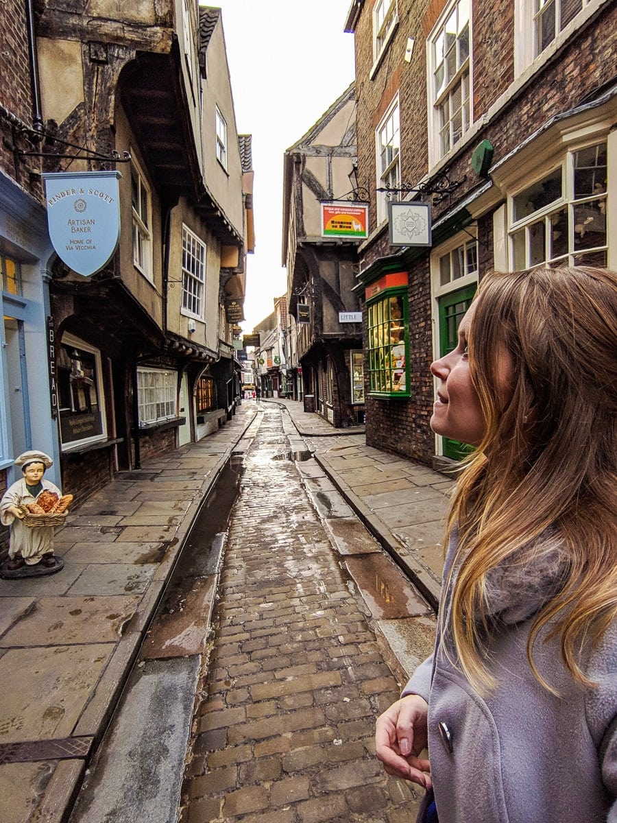 Walking along The Shambles, York